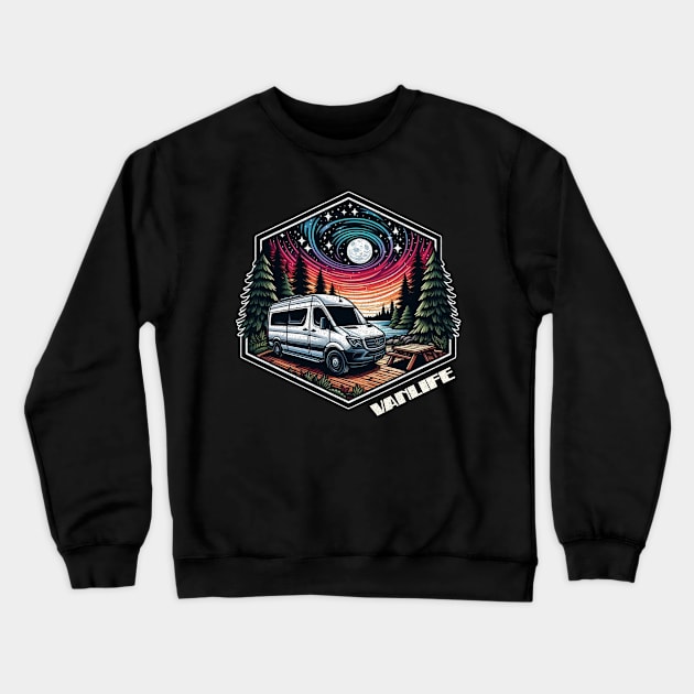 Sprinter camper night sky Crewneck Sweatshirt by Tofuvanman